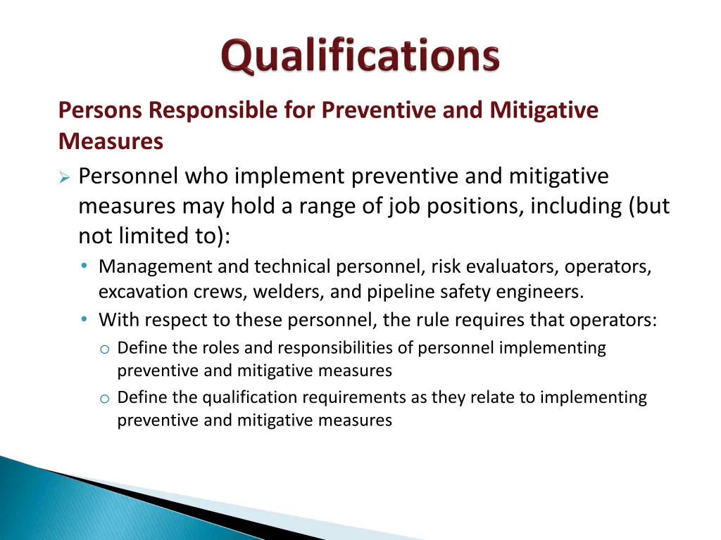 persons responsible for preventive and mitigative 2