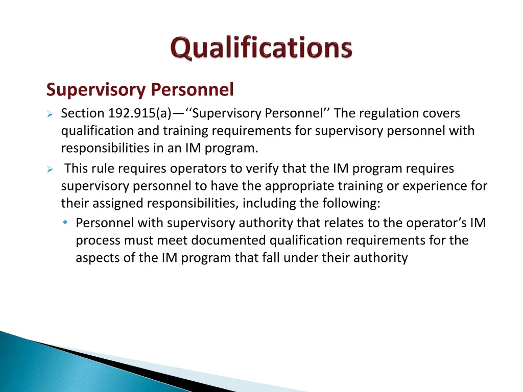 supervisory personnel