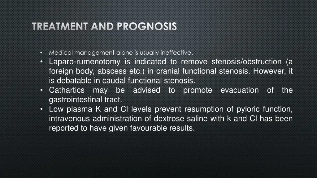 treatment and prognosis