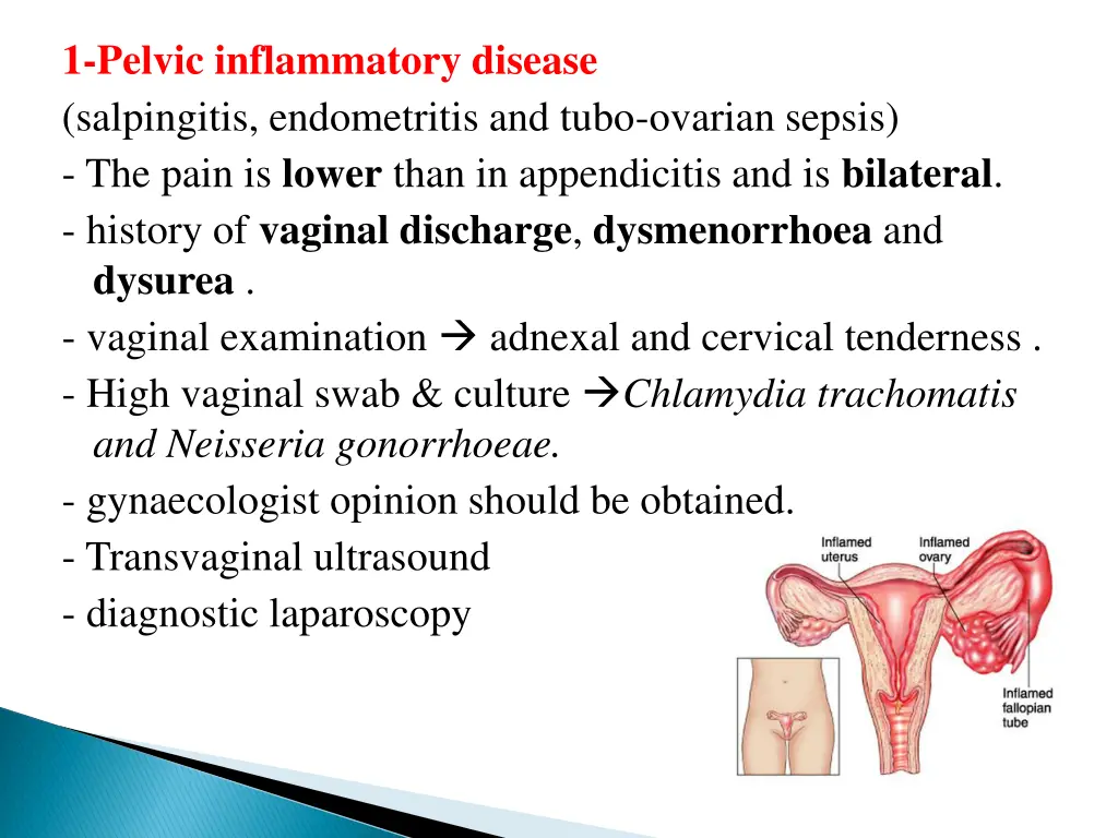 1 pelvic inflammatory disease salpingitis