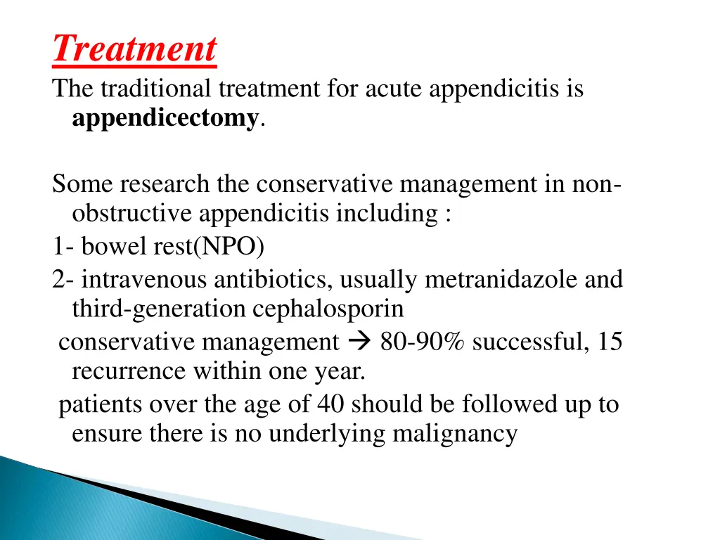 treatment the traditional treatment for acute