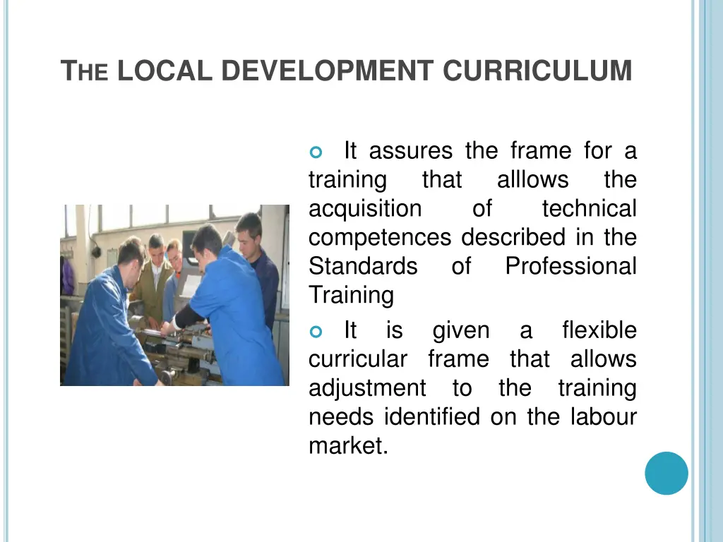 t he local development curriculum 1