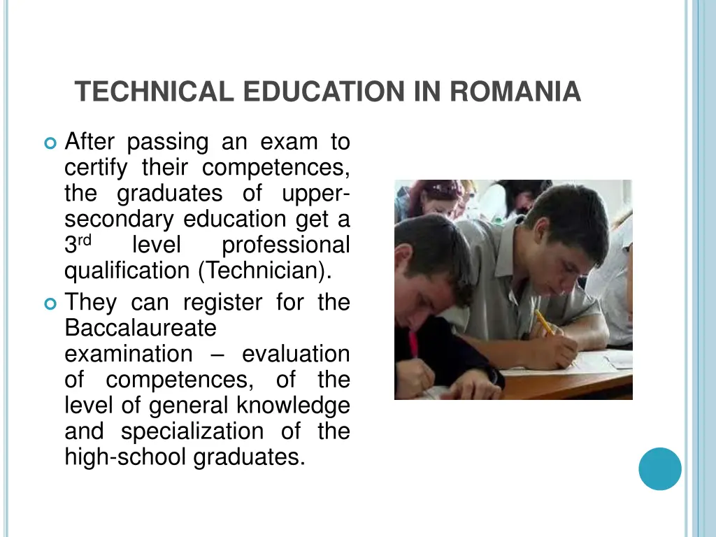 technical education in romania