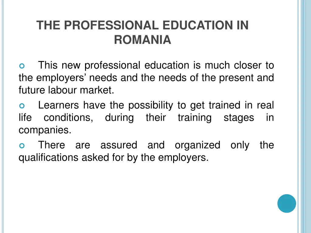 the professional education in romania 1