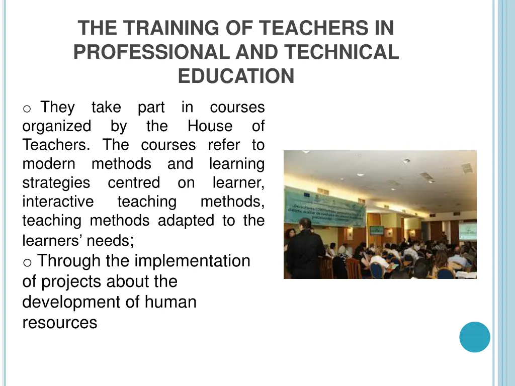 the training of teachers in professional