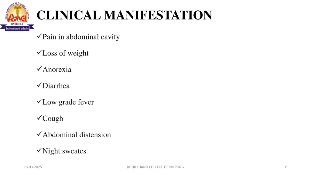 clinical manifestation