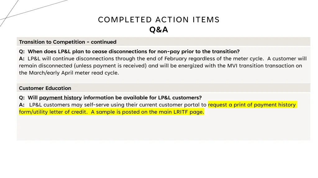 completed action items q a 1