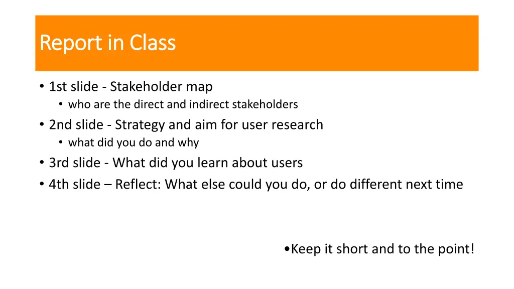 report report in class in class