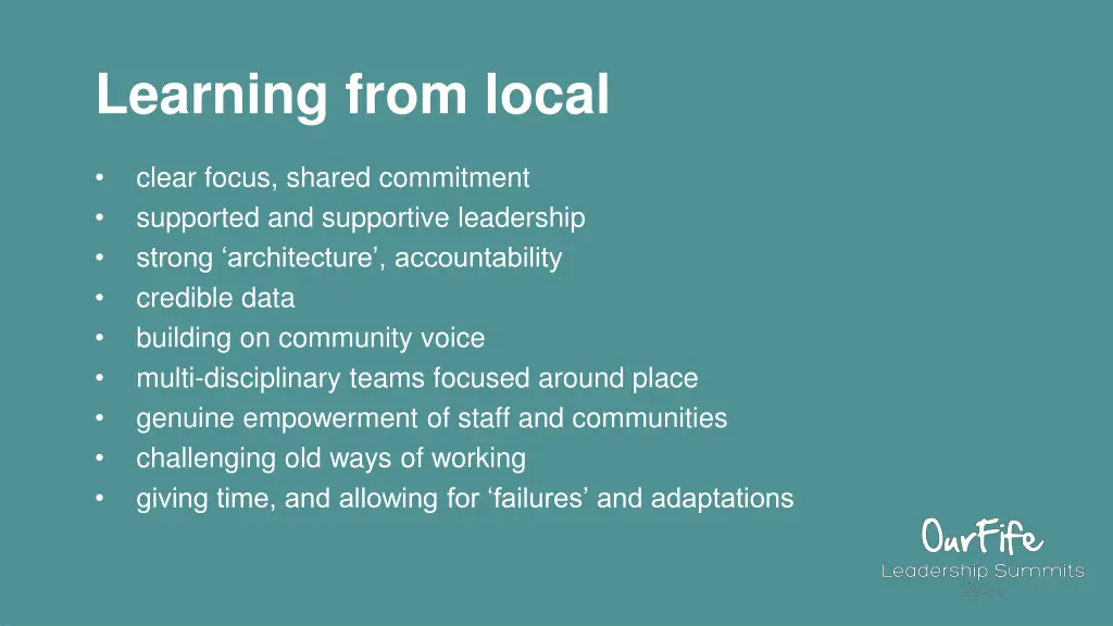 learning from local