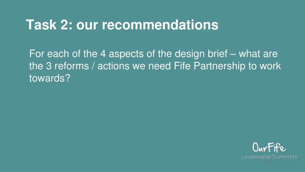 task 2 our recommendations