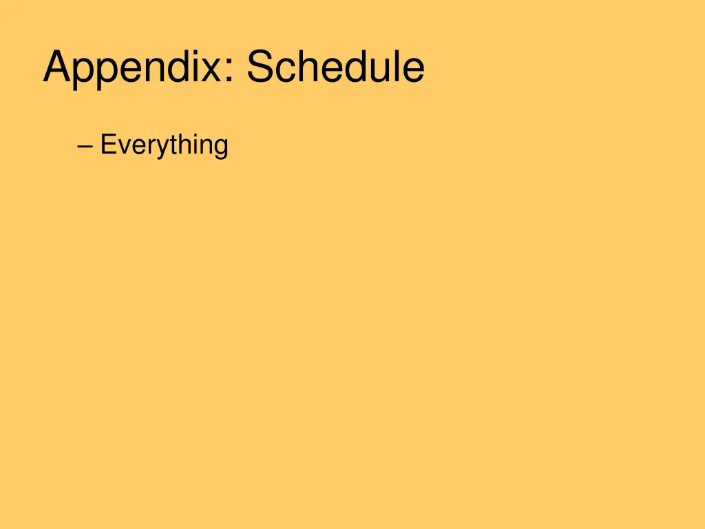appendix schedule