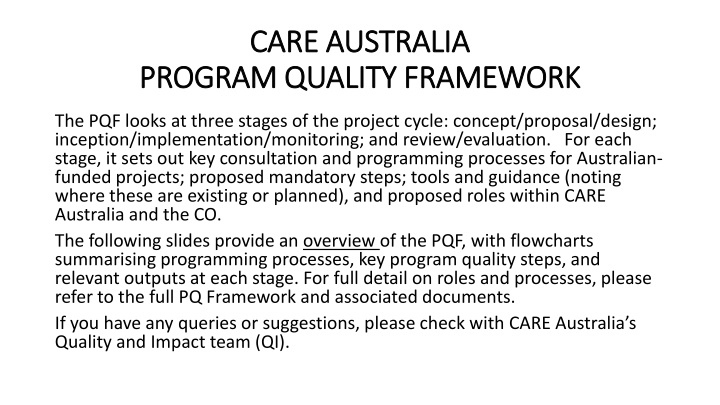 care australia care australia program quality