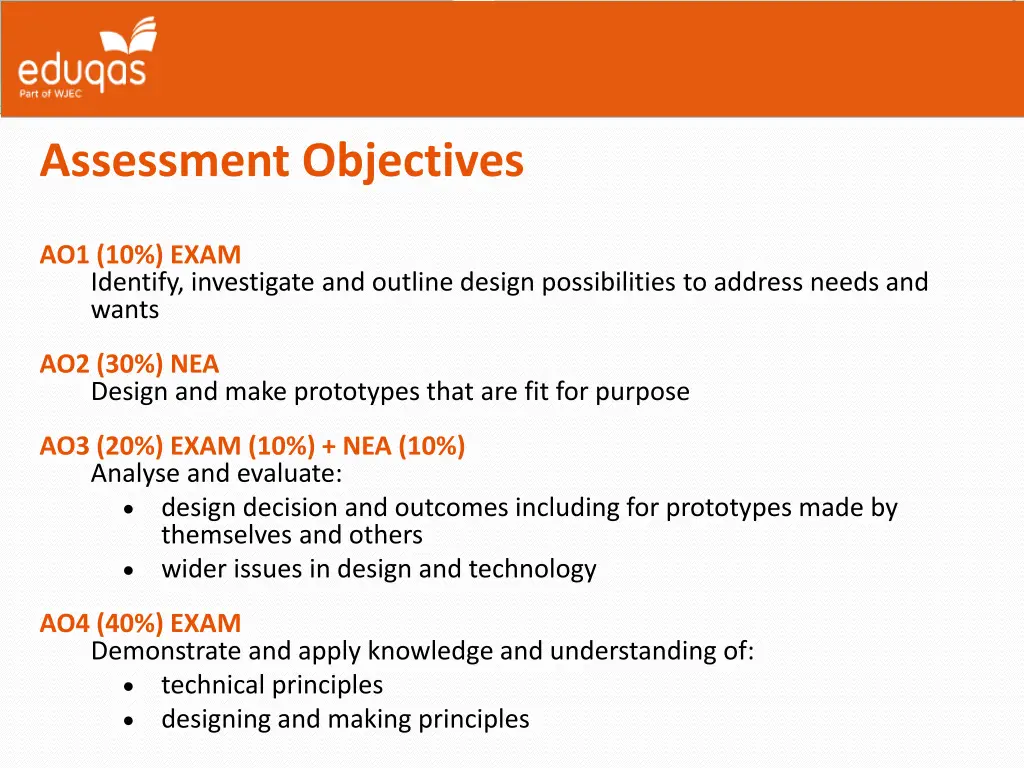assessment objectives