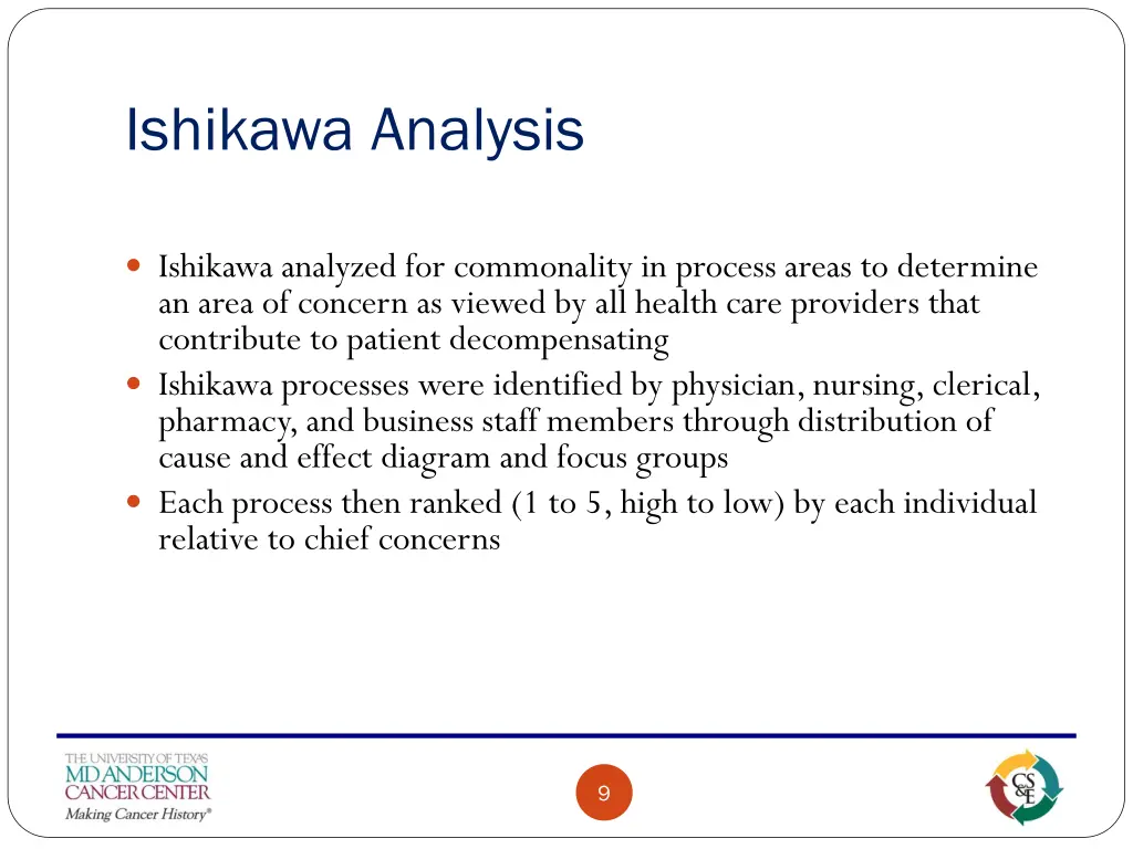 ishikawa analysis