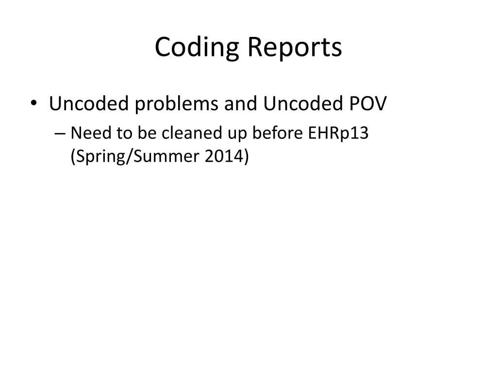 coding reports