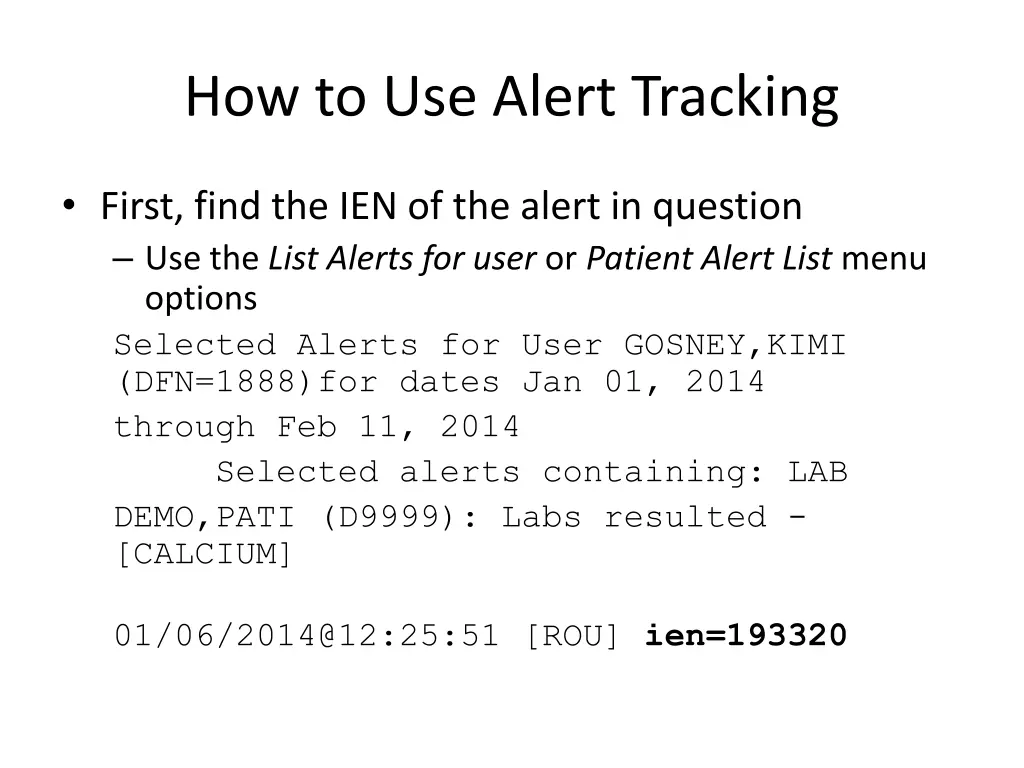 how to use alert tracking