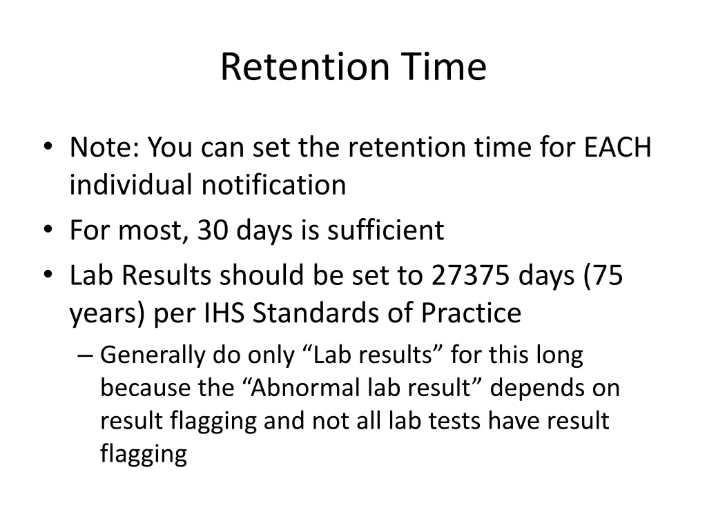 retention time