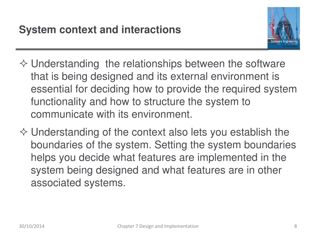 system context and interactions
