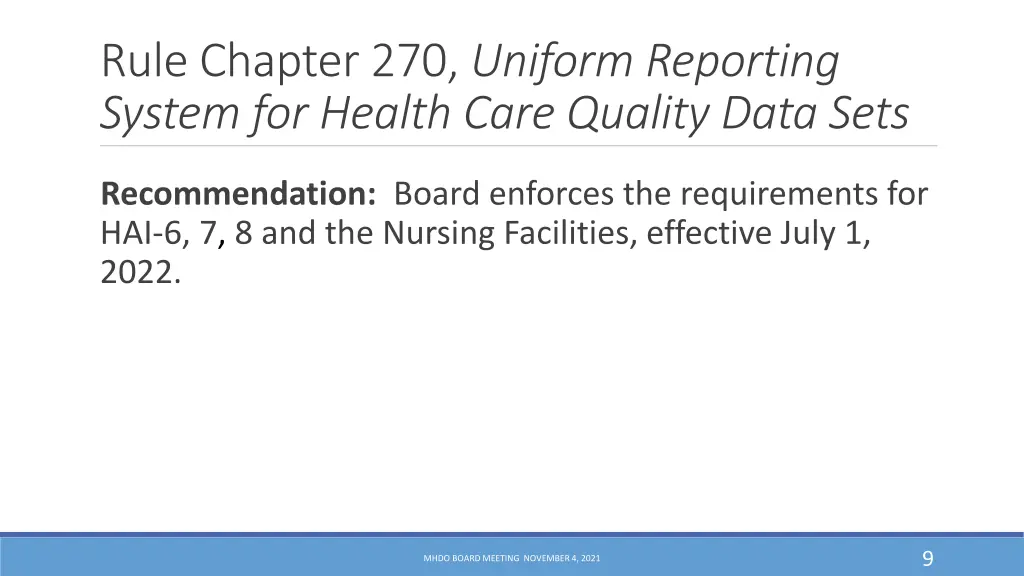 rule chapter 270 uniform reporting system 1