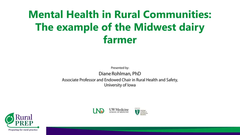 mental health in rural communities the example