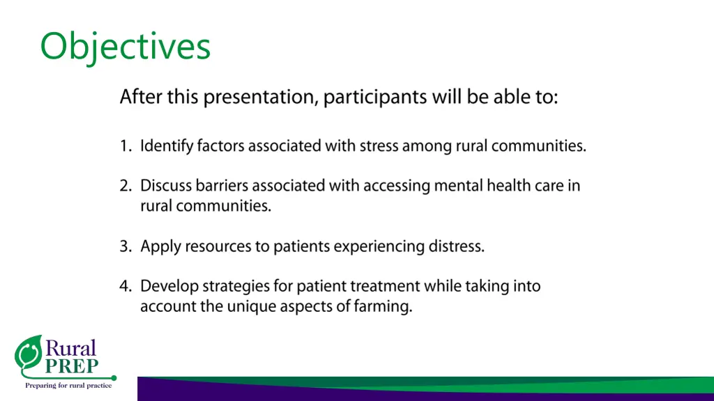 objectives