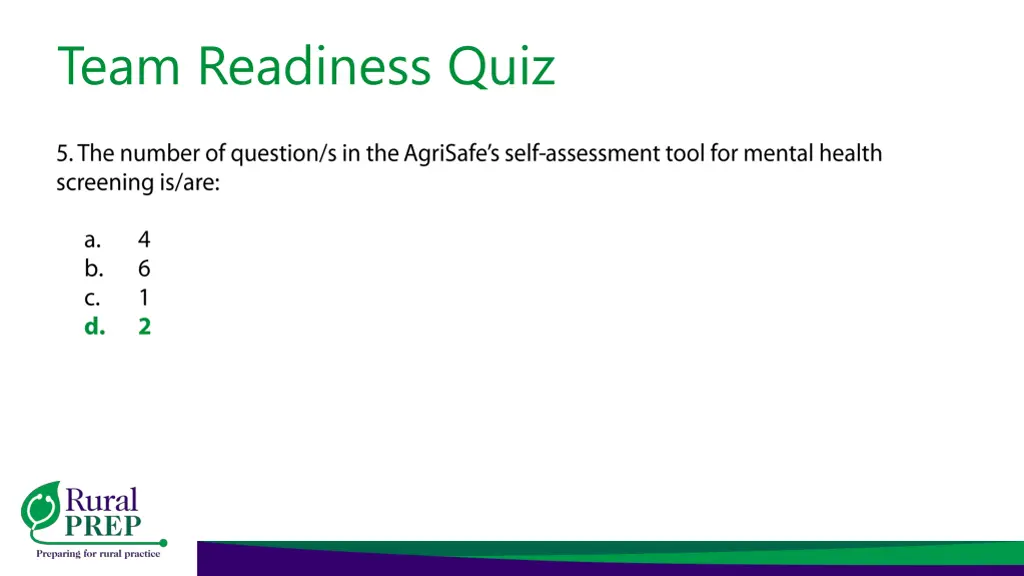 team readiness quiz 10