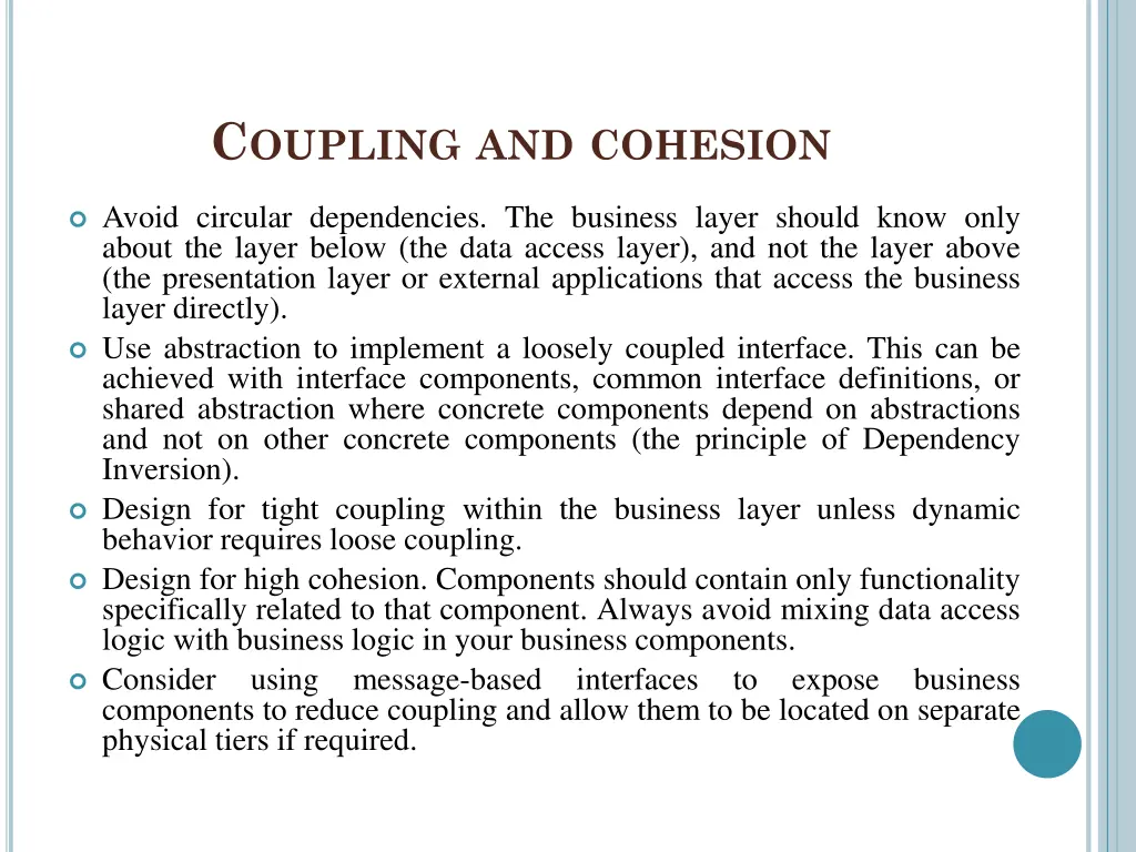c oupling and cohesion