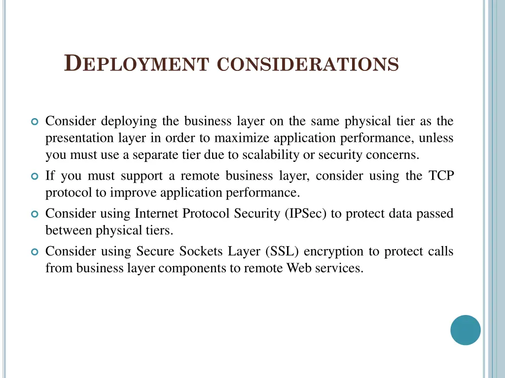 d eployment considerations