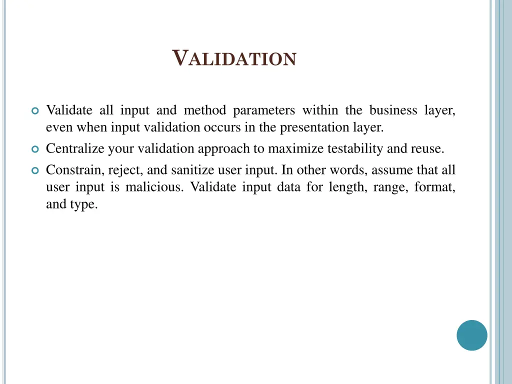v alidation