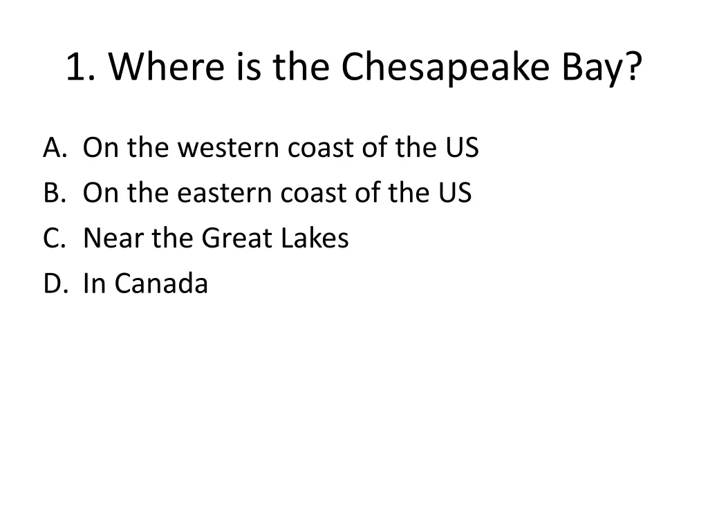 1 where is the chesapeake bay