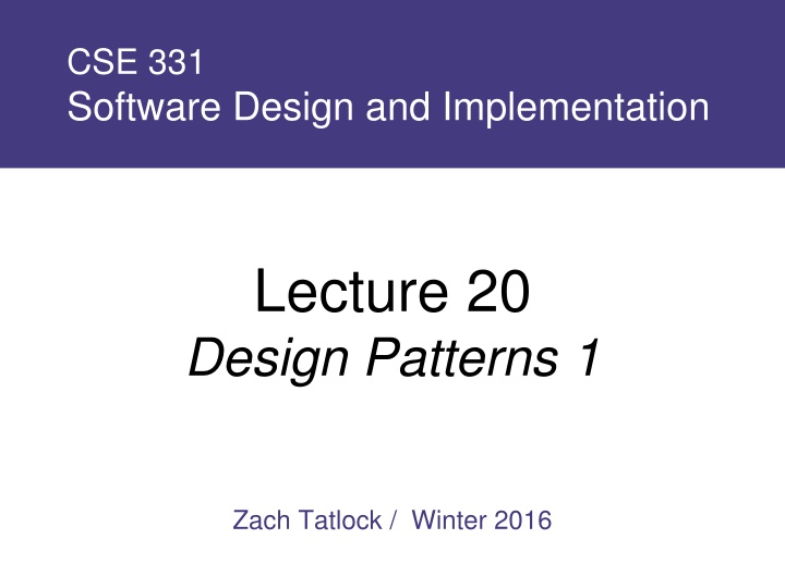 cse 331 software design and implementation