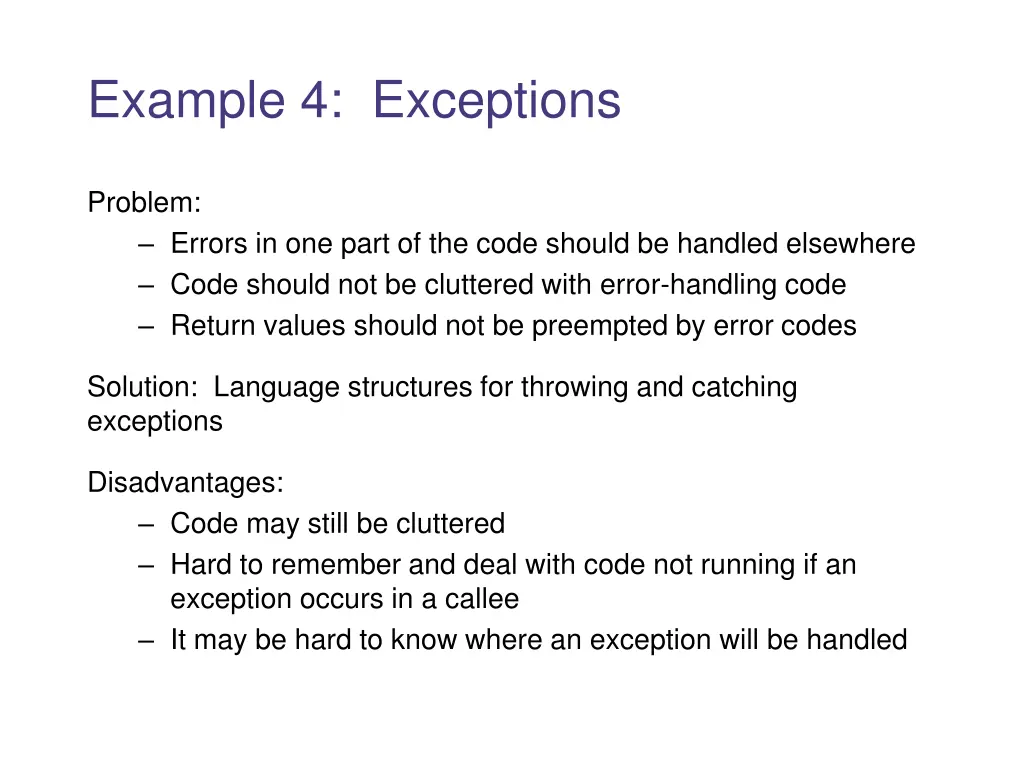 example 4 exceptions