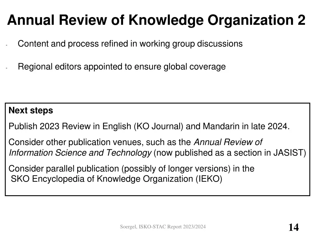 annual review of knowledge organization 2