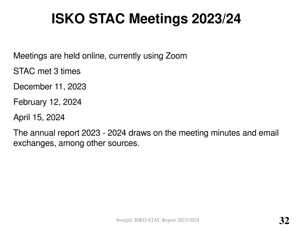 isko stac meetings 2023 24