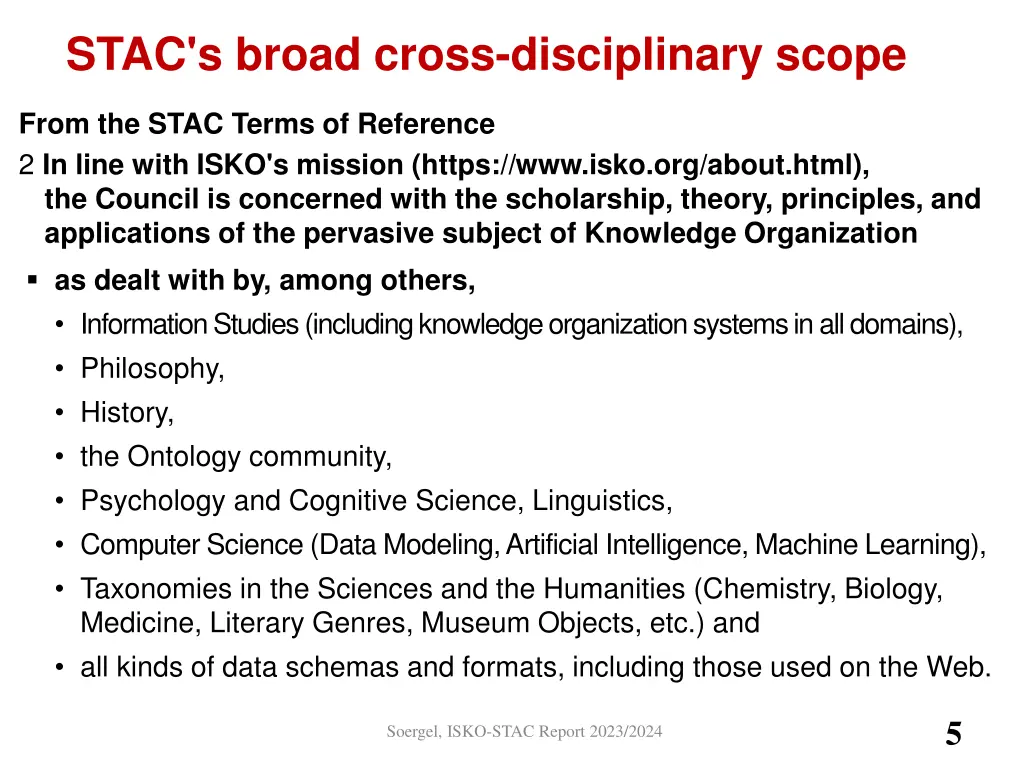 stac s broad cross disciplinary scope