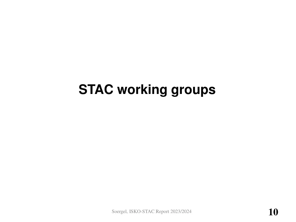 stac working groups