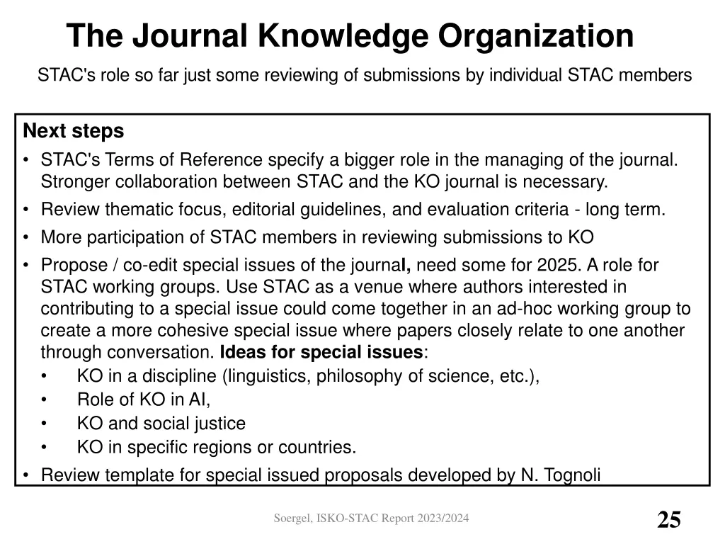 the journal knowledge organization