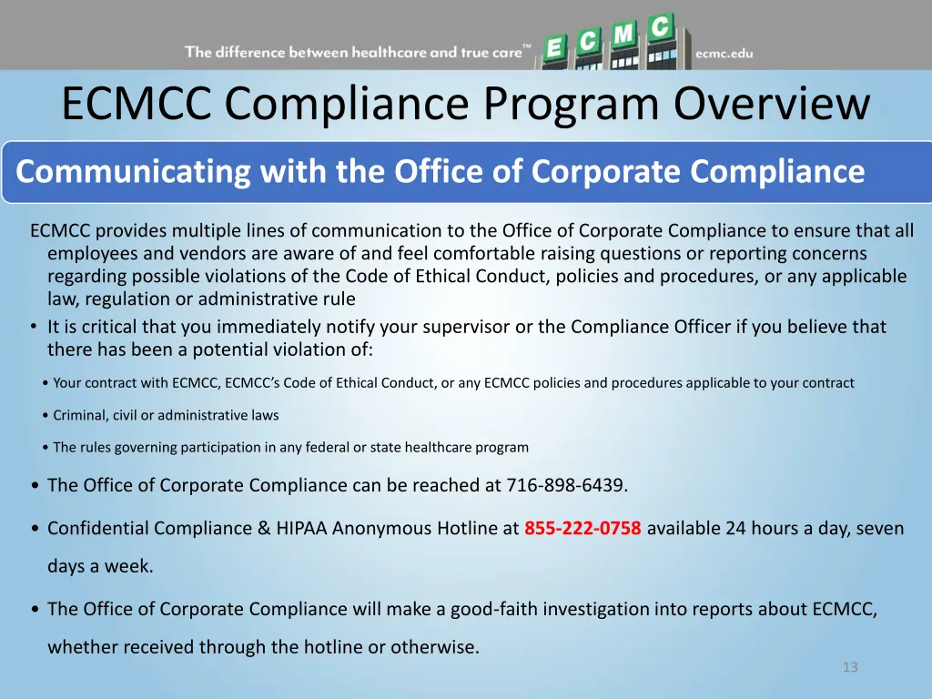 ecmcc compliance program overview 3