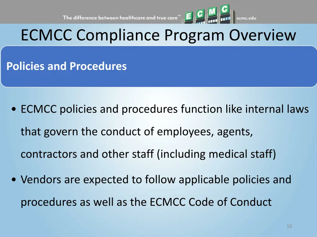 ecmcc compliance program overview