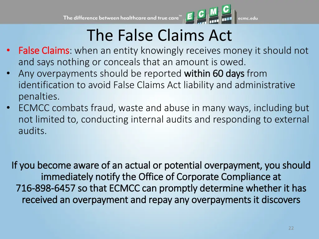 the false claims act false claims when an entity