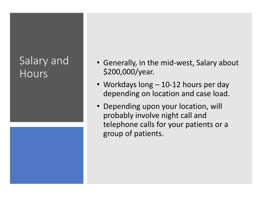 salary and hours