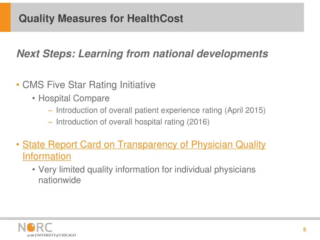quality measures for healthcost 3