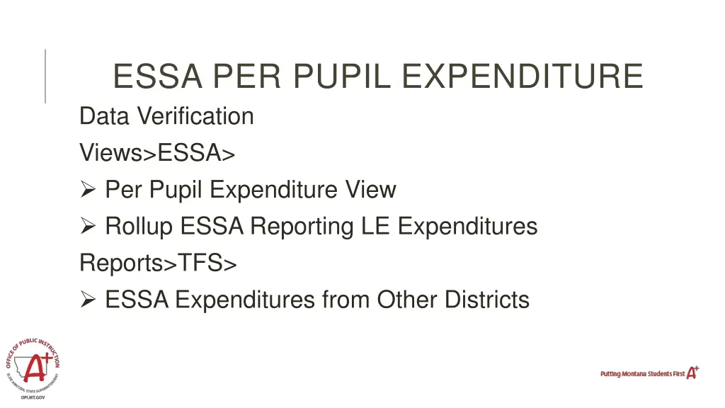 essa per pupil expenditure data verification