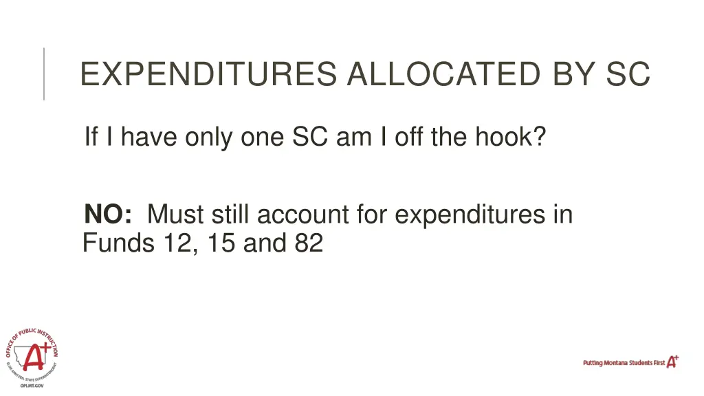 expenditures allocated by sc 2