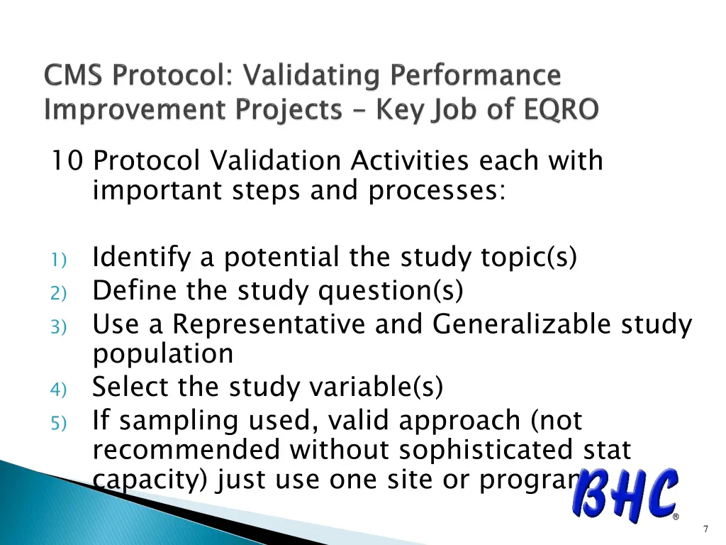 10 protocol validation activities each with