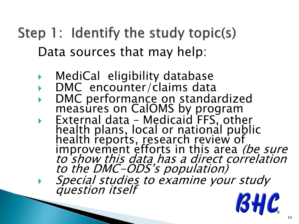data sources that may help medical eligibility