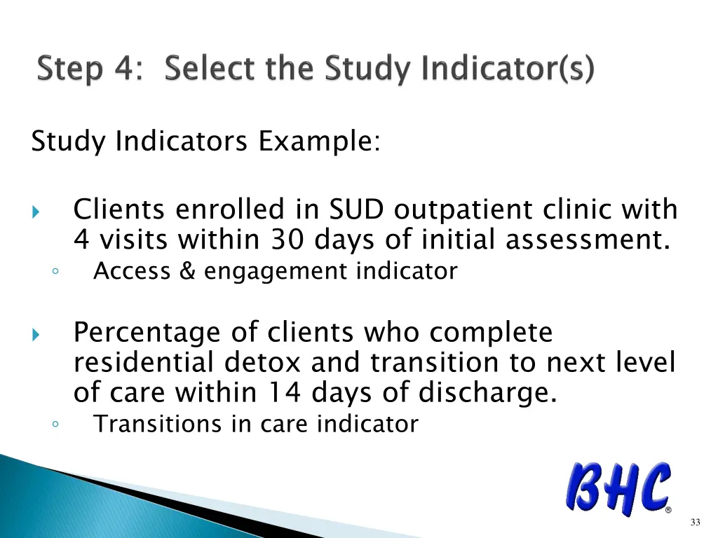 study indicators example