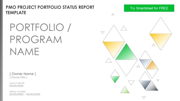 pmo project portfolio status report template