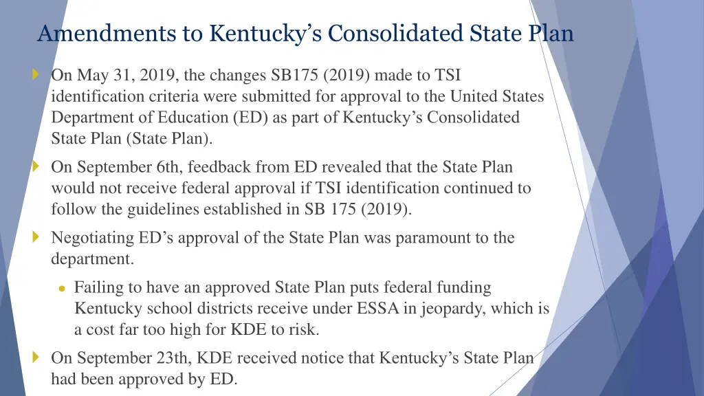 amendments to kentucky s consolidated state plan