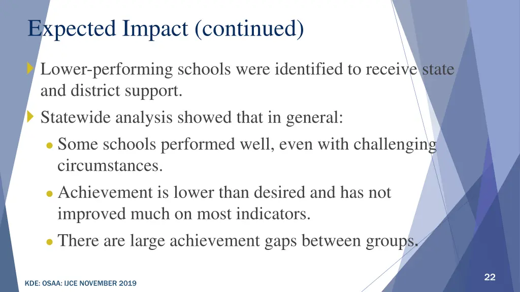 expected impact continued